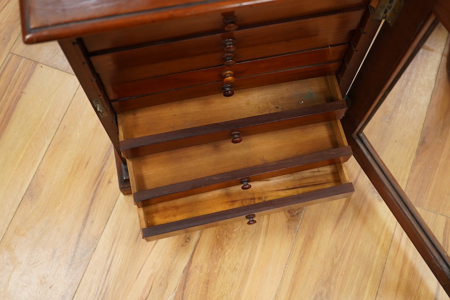 A late Victorian mahogany ten-drawer collectors cabinet, 54cm high. Condition - fair/good